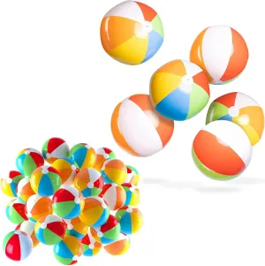 Top Race 12 Pack 24 Inch & 25 Pack 5 Inch Beach Balls - Large and Mini Inflatable Beach Ball, Sport Ball - Rainbow Blow Up Beach Balls for Kids, Sport, Beach, Pool Toys, and Water Games - Hawaiian Par