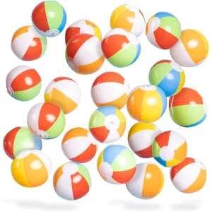 Top Race Mini Beach Balls Bulk Pack - 6 Inch Inflatable Rainbow Beach Balls for Kids - Ideal Pool Toys, Centerpieces for Tables, Lake Toys, Theme Party Decorations - 25 Pack