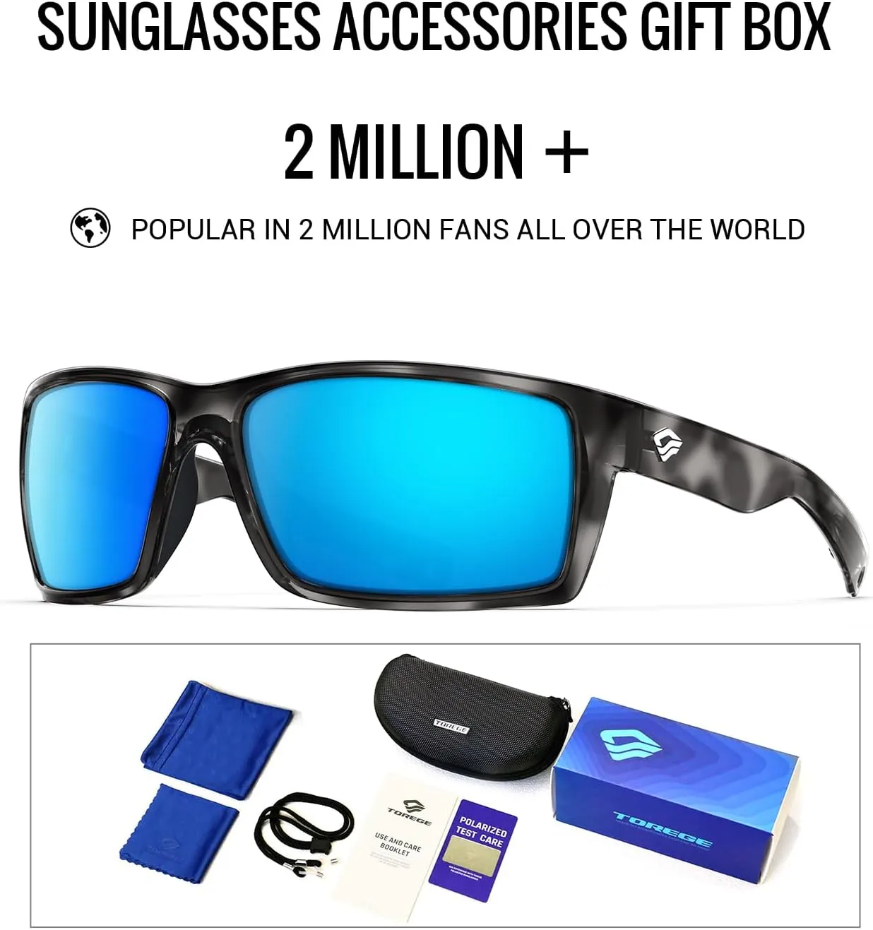 TOREGE Sports Polarized Sunglasses for Men Women Flexible Frame Cycling Running Driving Fishing Mountaineering TR24