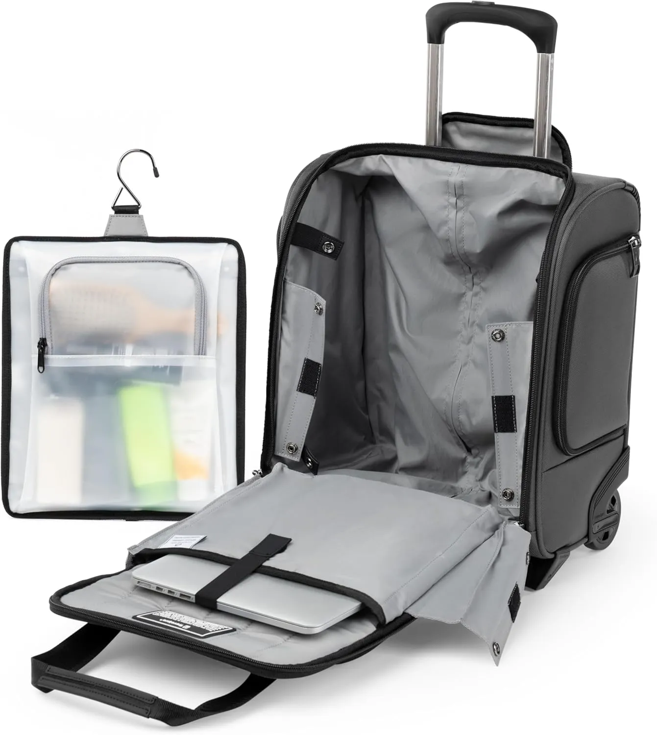 Travelpro Crew Classic Lightweight Softside Luggage, Rolling Underseat Carry on Bag, 14" Laptop or Tablet Sleeve, Men and Women, 17-Inch, Titanium Grey