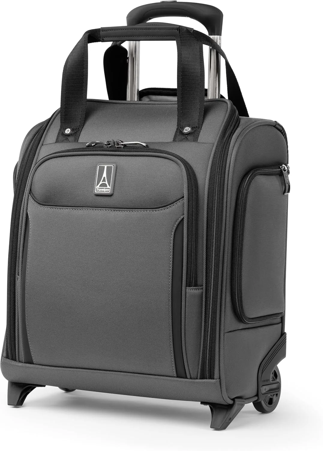 Travelpro Crew Classic Lightweight Softside Luggage, Rolling Underseat Carry on Bag, 14" Laptop or Tablet Sleeve, Men and Women, 17-Inch, Titanium Grey