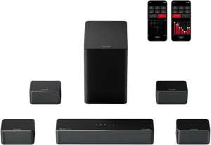 ULTIMEA 7.1 Surround Sound System for TV with Dolby Atmos, 460W Sound Bar for TV with 6.5" Subwoofer, APP Control, 4 Wired Surround Speakers, Home Theater Sound System, Poseidon D80 (2025 Upgrade)
