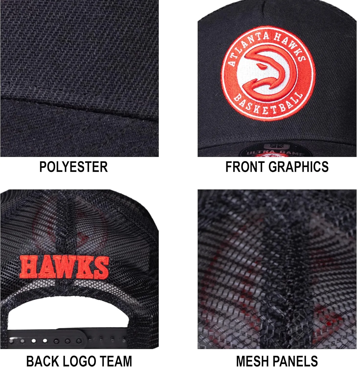 Ultra Game Men's NBA Official Snap Back All Around The World Trucker Baseball Cap Hat