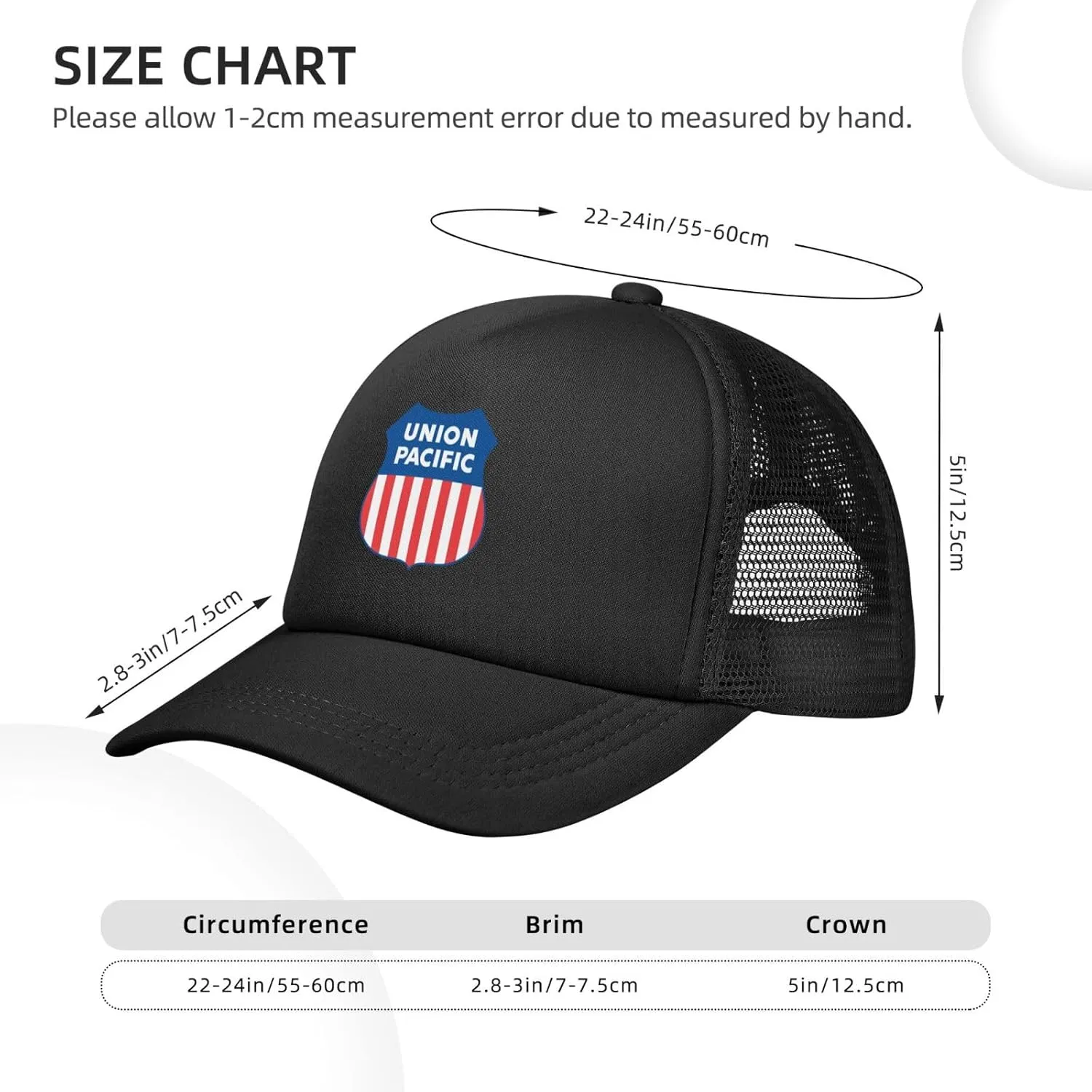Union Pacific Railroad Mesh Hat Baseball Cap for Men Women Adjustable Trucker Hat Dad Hat