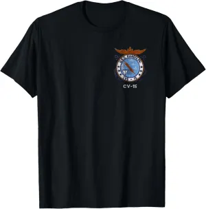 USS Randolph CV-15 Logo American Flag Aircraft Carrier Papa T-Shirt