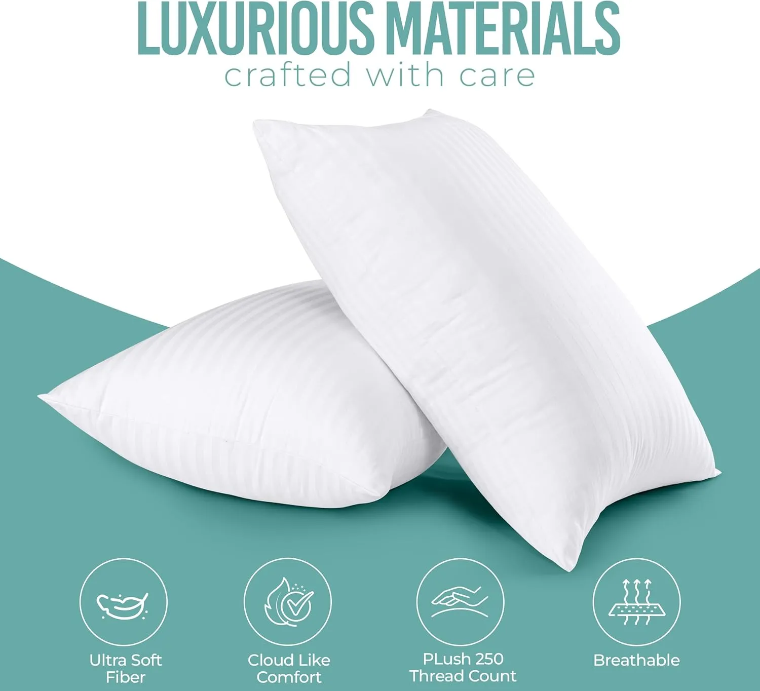 Utopia Bedding Pillows Queen Size Set of 2 (White),Hotel Pillows, Cooling Pillow for Side, Back or Stomach Sleepers