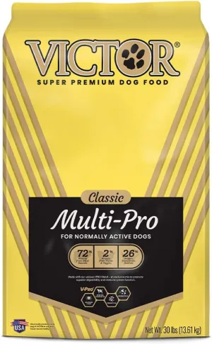 VICTOR Super Premium Dog Food – Multi-Pro Dry Canine Food – Gluten Free Dog Kibble with Beef, Chicken and Pork Protein for Normally Active Dogs – All Breeds and All Life Stages, 30 lb
