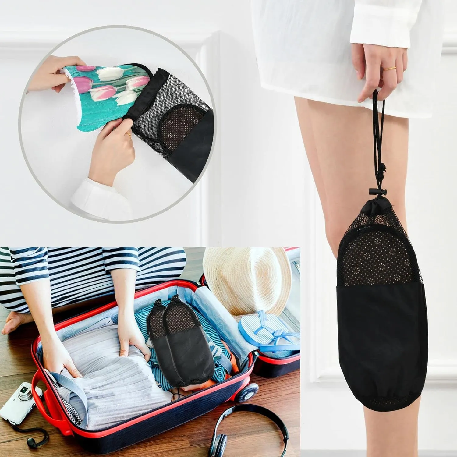 visesunny Floral Slippers Soft Memory Foam Non-Slip Indoor House Slippers Home Shoes for Bedroom Hotel Travel Spa
