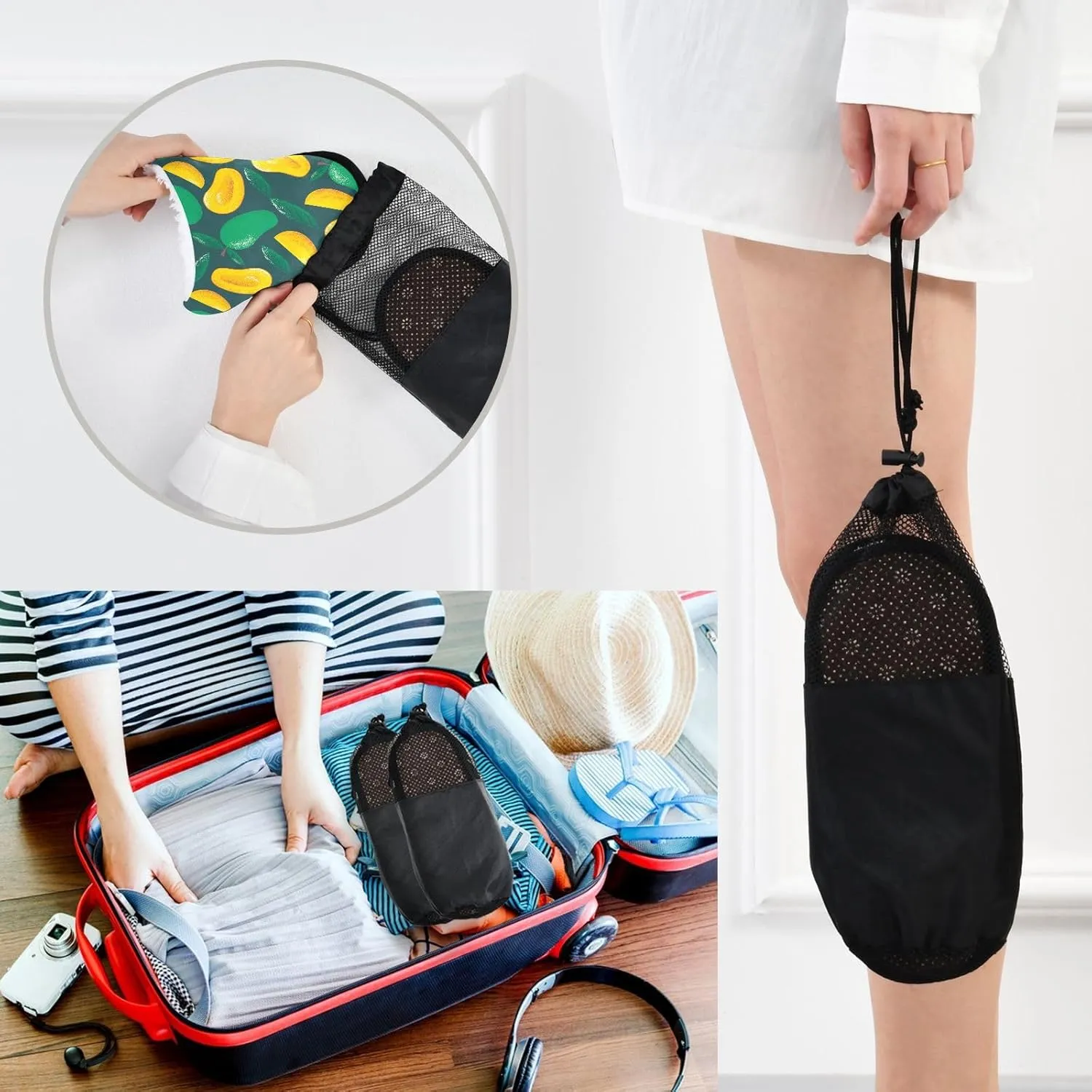 visesunny Funny Slippers for Women Men Soft Plush Warm Fuzzy Winter holiday slippers Mango Tropical Fruit Cozy House Slippers Comfy Bedroom Slippers Indoor Outdoor Shoes