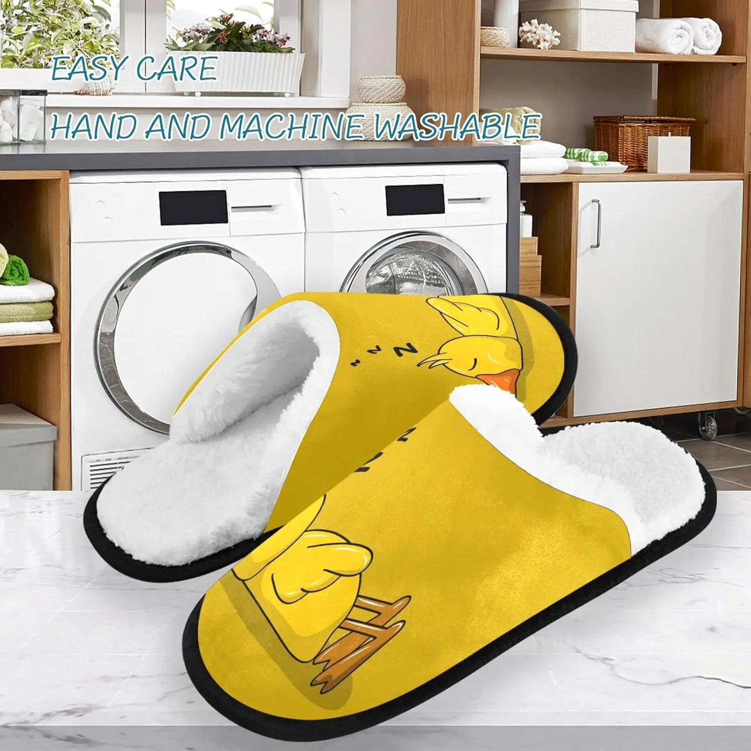 Visesunny Modern Cute Funny House Slippers for Women Men - Unisex Indoor Outdoor