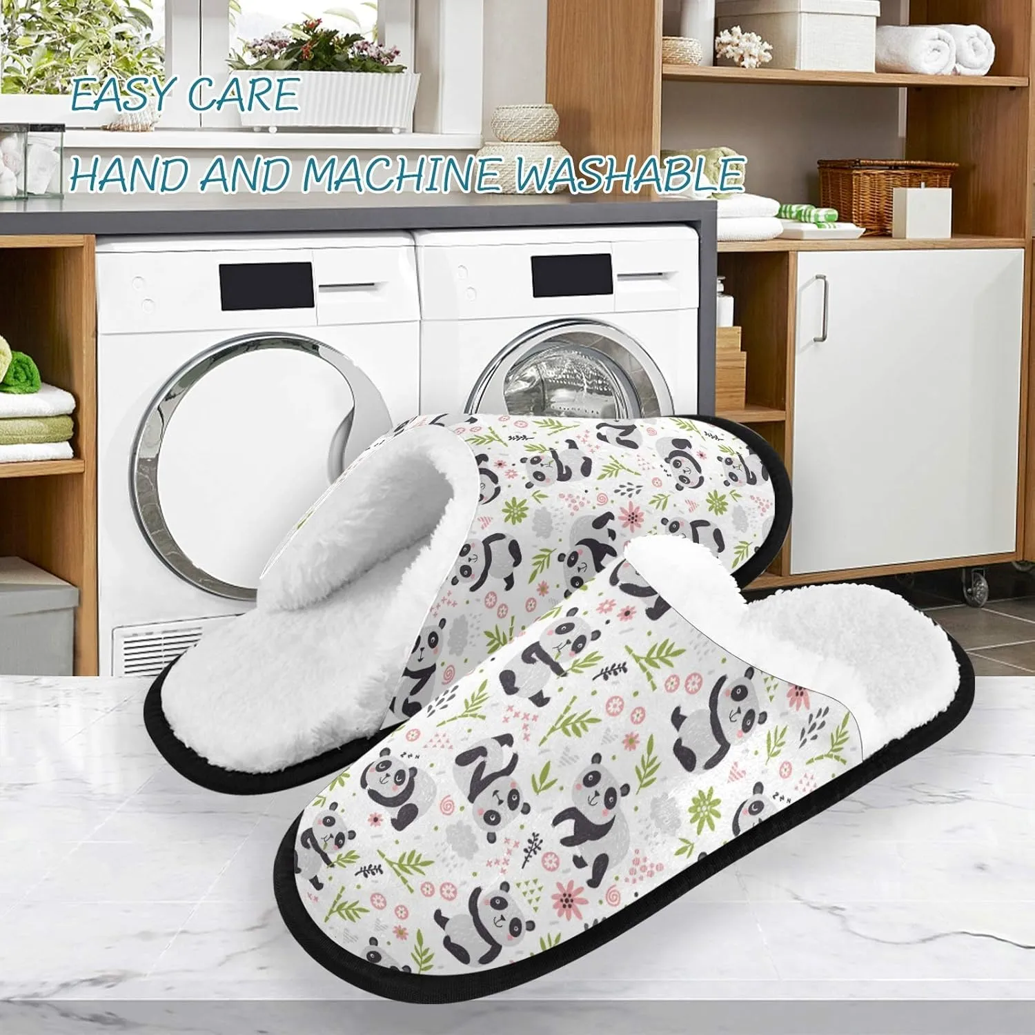 visesunny Slippers for Women Mens Stylish Foral Winter Warm Memory Foam Cotton Home Slippers Soft Plush Fleece Slip on House Slippers for Girls Indoor Outdoor Shoes