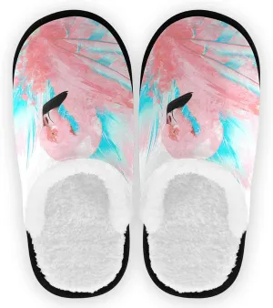 visesunny Slippers for Women Mens Stylish Foral Winter Warm Memory Foam Cotton Home Slippers Soft Plush Fleece Slip on House Slippers for Girls Indoor Outdoor Shoes