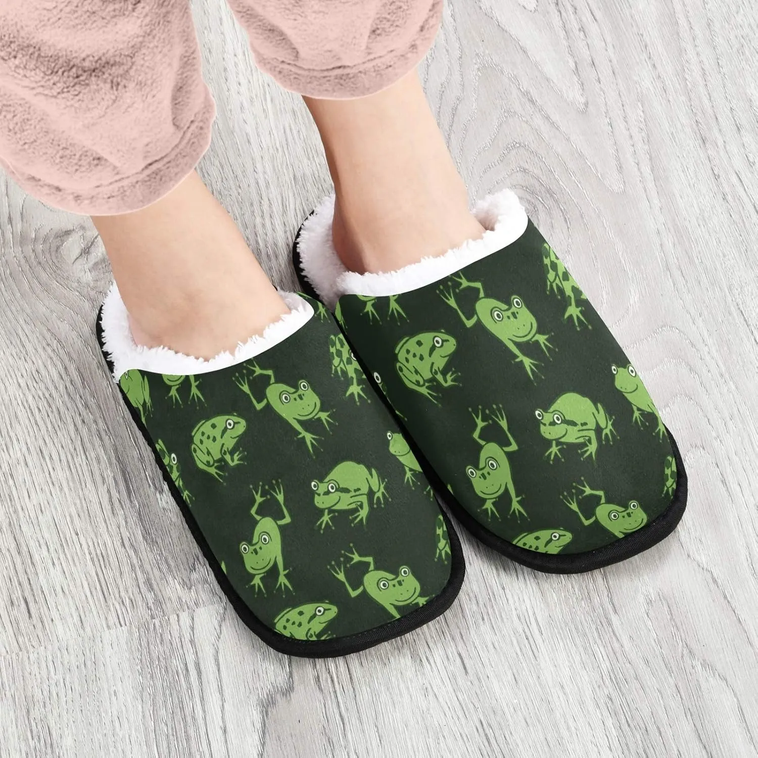 visesunny Slippers for Women Mens Stylish Foral Winter Warm Memory Foam Cotton Home Slippers Soft Plush Fleece Slip on House Slippers for Girls Indoor Outdoor Shoes