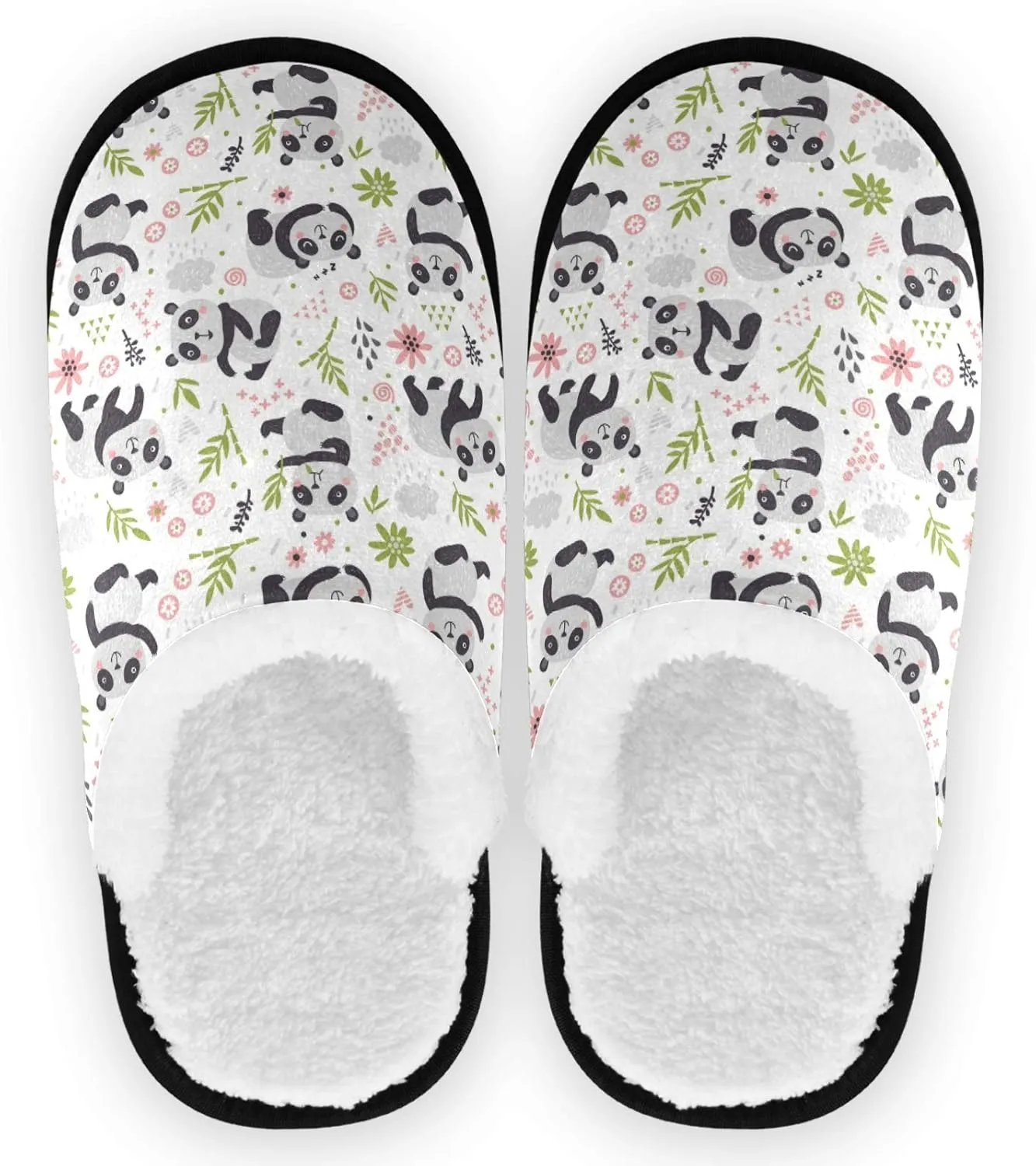 visesunny Slippers for Women Mens Stylish Foral Winter Warm Memory Foam Cotton Home Slippers Soft Plush Fleece Slip on House Slippers for Girls Indoor Outdoor Shoes