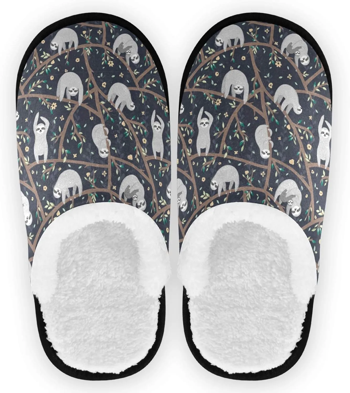 visesunny Slippers for Women Mens Winter Warm Memory Foam Cotton Home Slippers Soft Plush Fleece Slip on House Slippers for Girls Indoor Outdoor Shoes