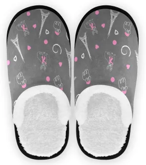 visesunny Slippers for Women Mens Winter Warm Memory Foam Cotton Home Slippers Soft Plush Fleece Slip on House Slippers for Girls Indoor Outdoor Shoes