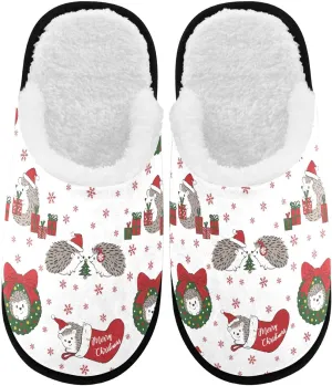 visesunny Slippers for Women Mens Winter Warm Memory Foam Cotton Home Slippers Soft Plush Fleece Slip on House Slippers for Girls Indoor Outdoor Shoes