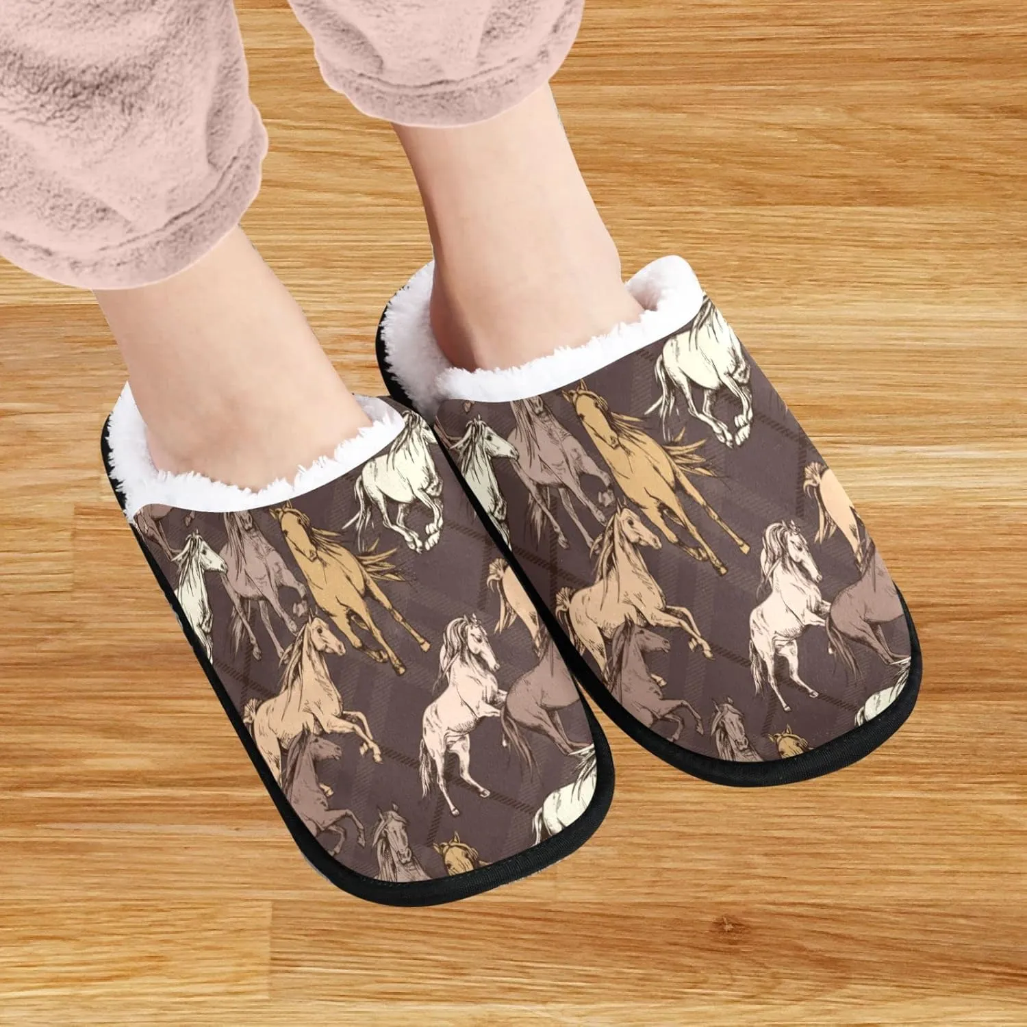 visesunny Slippers for Women Mens Winter Warm Memory Foam Cotton Home Slippers Women's House Slippers Bedroom Slippers Cozy Indoor Outdoor Shoes Unisex