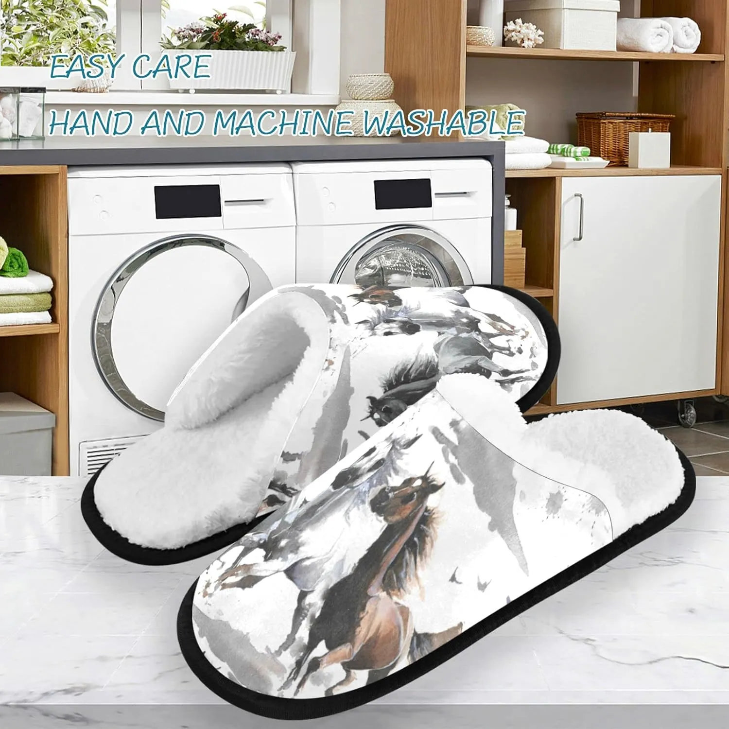 visesunny Slippers for Women Mens Winter Warm Memory Foam Cotton Home Slippers Women's House Slippers Bedroom Slippers Cozy Indoor Outdoor Shoes Unisex