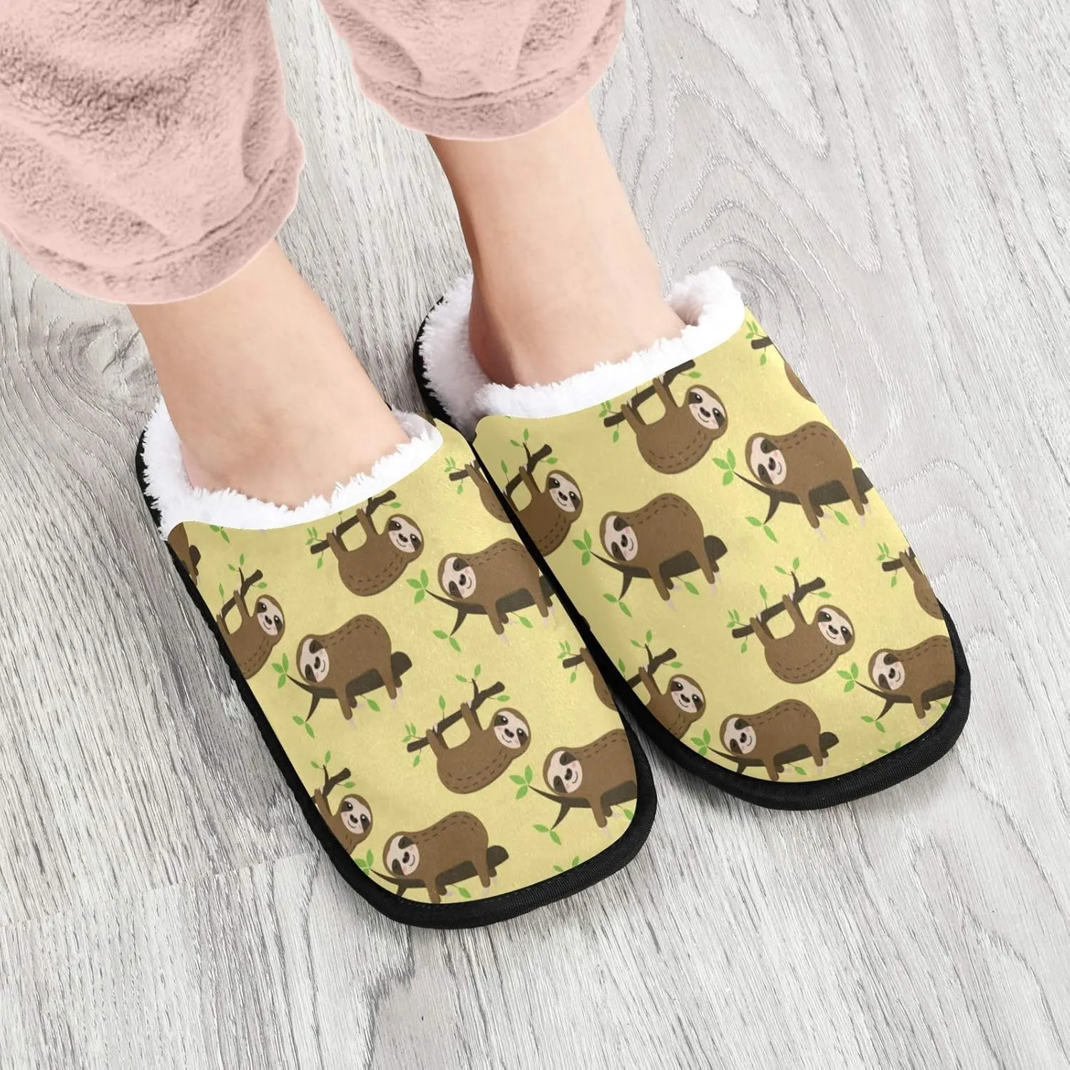 visesunny Slippers for Women Mens Winter Warm Memory Foam Cotton Home Slippers Women's House Slippers Bedroom Slippers Cozy Indoor Outdoor Shoes Unisex