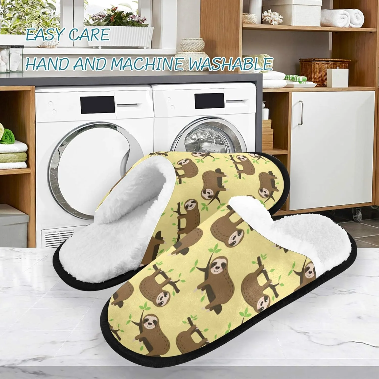 visesunny Slippers for Women Mens Winter Warm Memory Foam Cotton Home Slippers Women's House Slippers Bedroom Slippers Cozy Indoor Outdoor Shoes Unisex