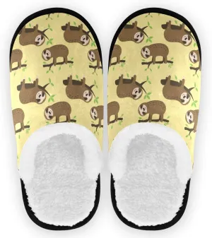 visesunny Slippers for Women Mens Winter Warm Memory Foam Cotton Home Slippers Women's House Slippers Bedroom Slippers Cozy Indoor Outdoor Shoes Unisex