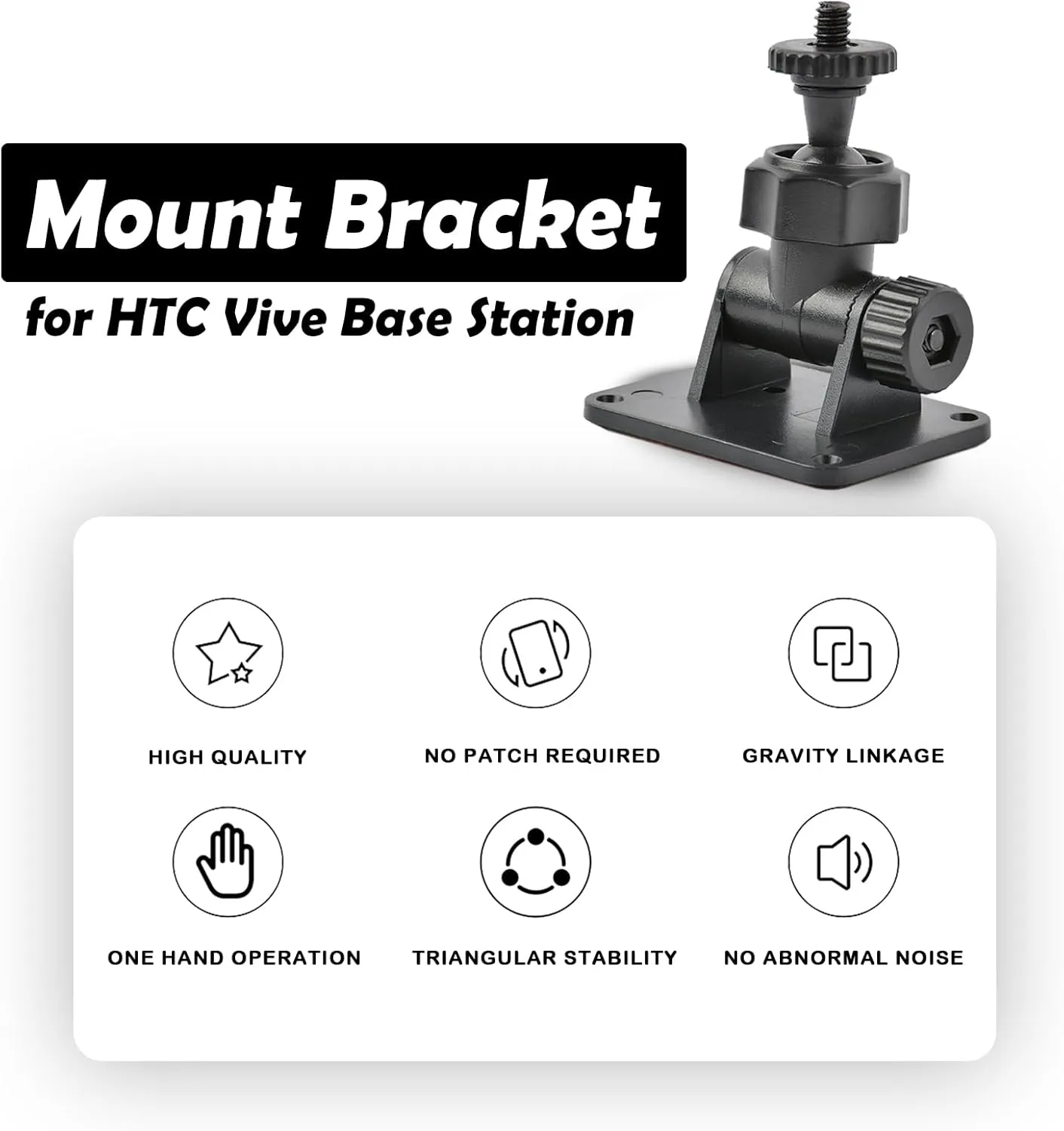 Wall Mount 1/4 Screw Mini Bracket for HTC Vive/Valve Index/Vive PRO Base Station, Universal Metal Wall Mount Bracket for VR Rift Sensor