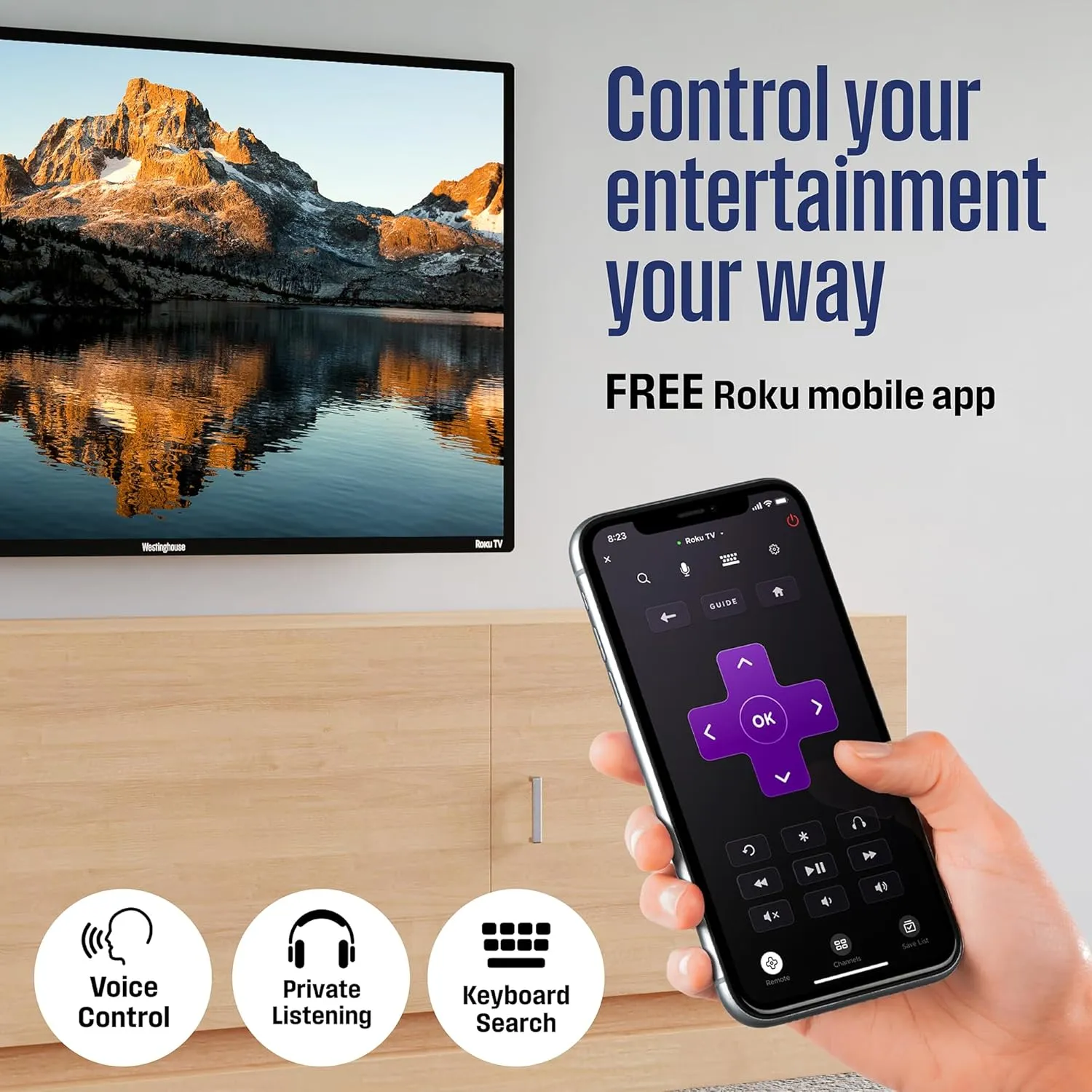 Westinghouse Roku TV - 24 Inch Smart Television, 720P LED HD with Wi-Fi Connectivity and Mobile App, Flat Screen Compatible with Apple Home Kit, Alexa and Google Assistant