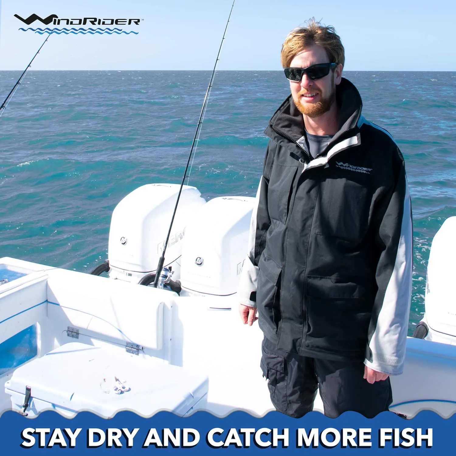 WindRider Pro Rain Jacket | Foul Weather Jacket | Fishing, Sailing, Boating