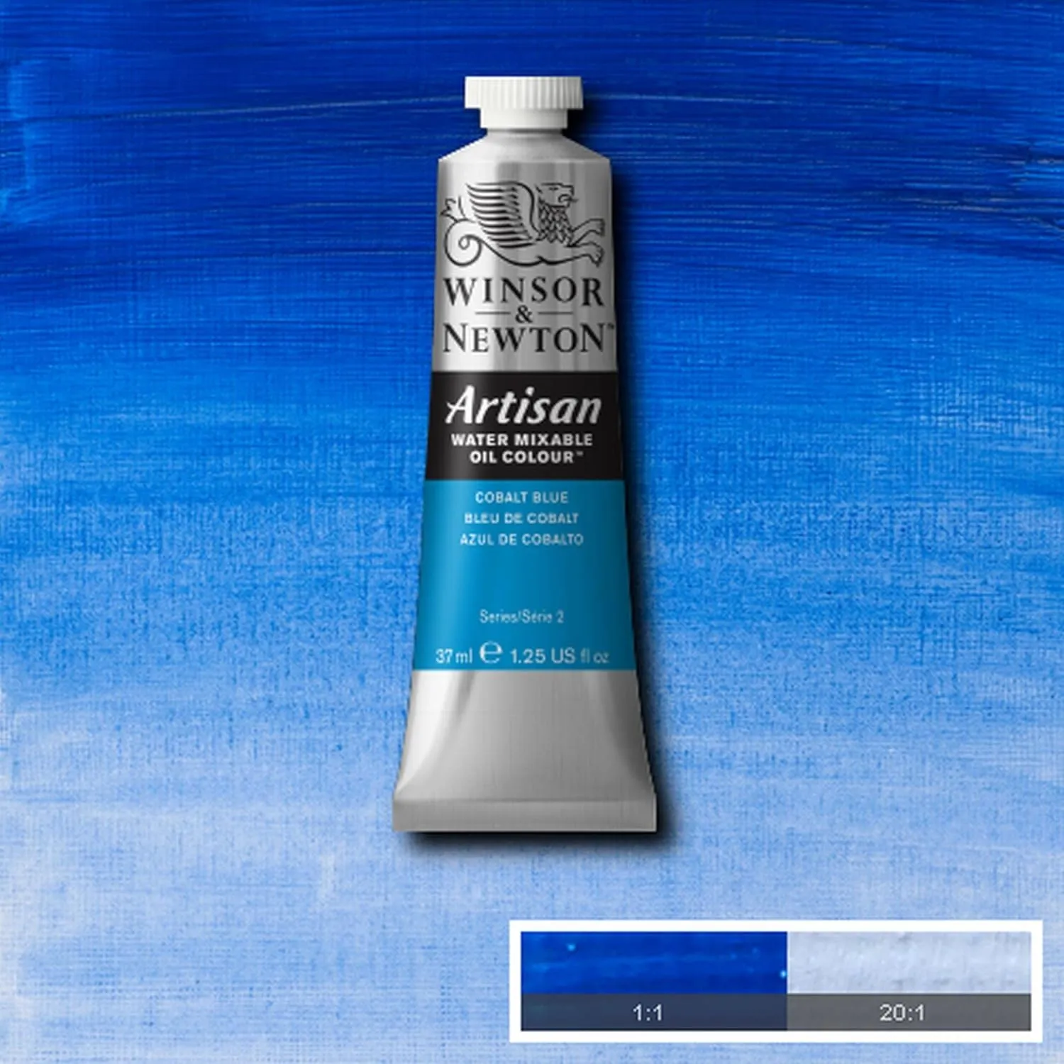 Winsor & Newton 8840533 Artisan Water-Mixable Oil Paint, High Pigment Concentration, Good Coverage & Light Fastness - 37 ml Tube, Cobalt Blue