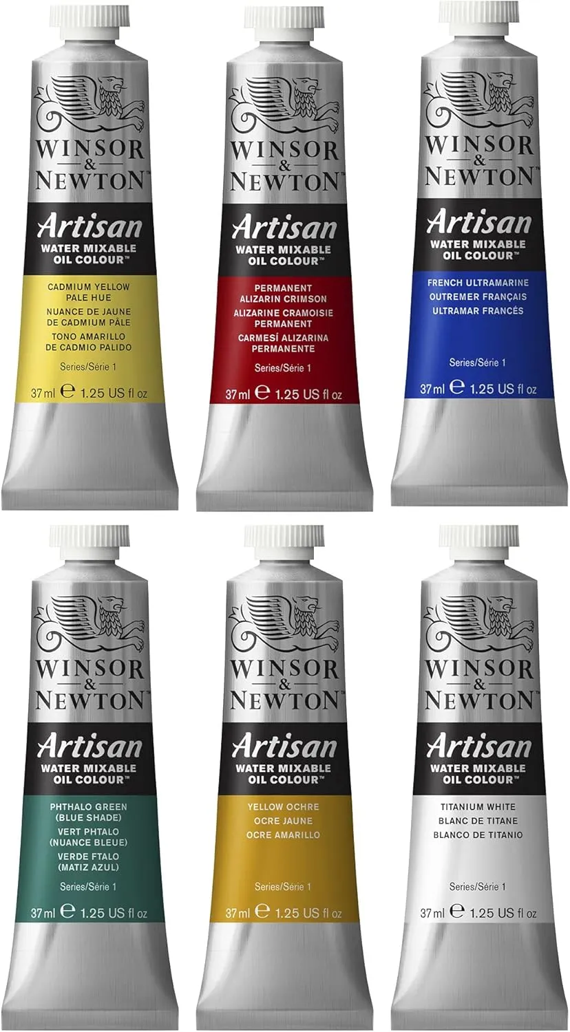 Winsor & Newton Artisan Water Mixable Oil Paint, Beginners Set, 6x37ml