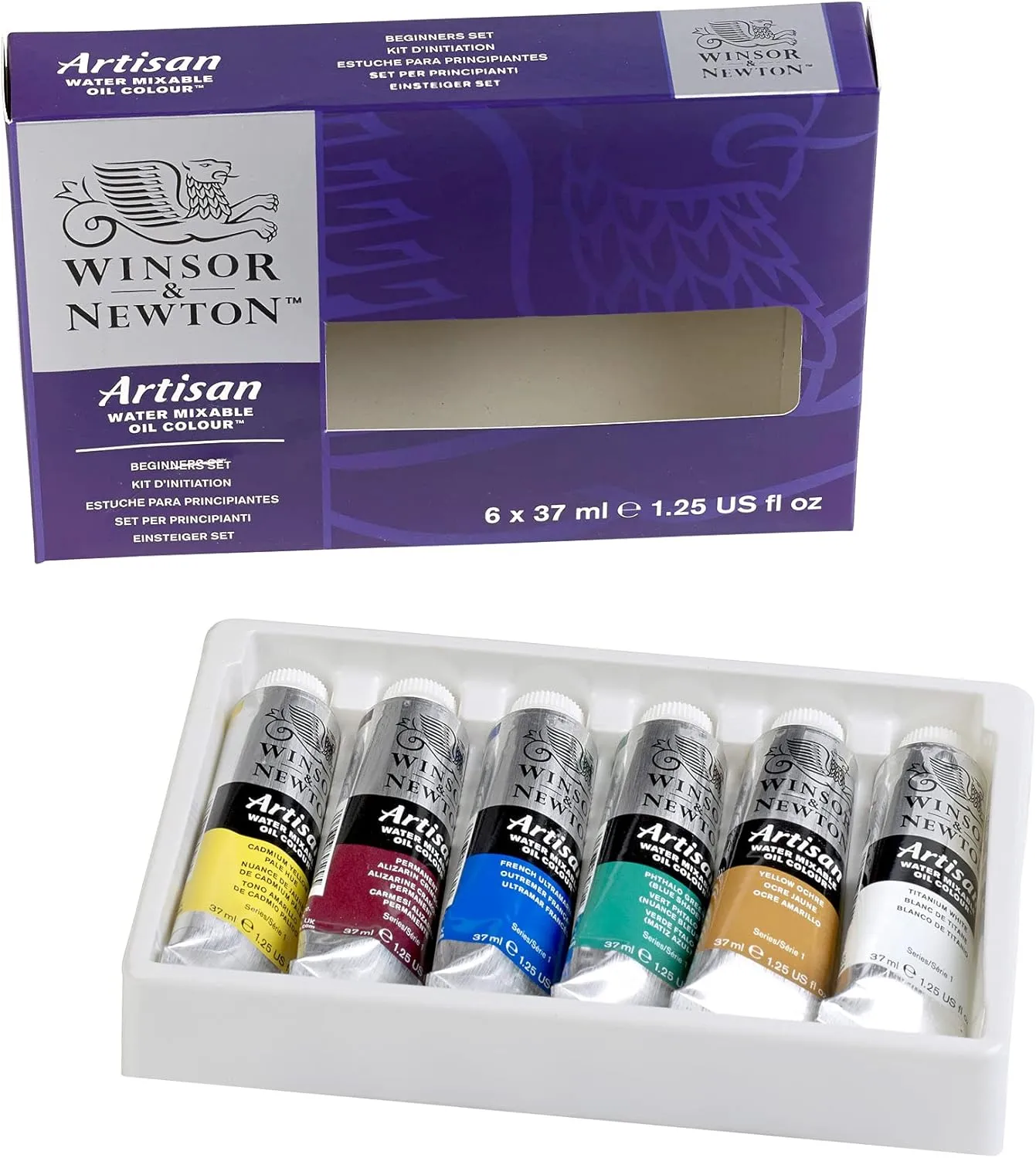 Winsor & Newton Artisan Water Mixable Oil Paint, Beginners Set, 6x37ml