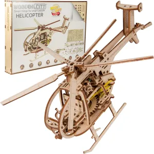WOODEN.CITY Helicopter 3D Wooden Puzzles for Adults | Model Kit Made in EU