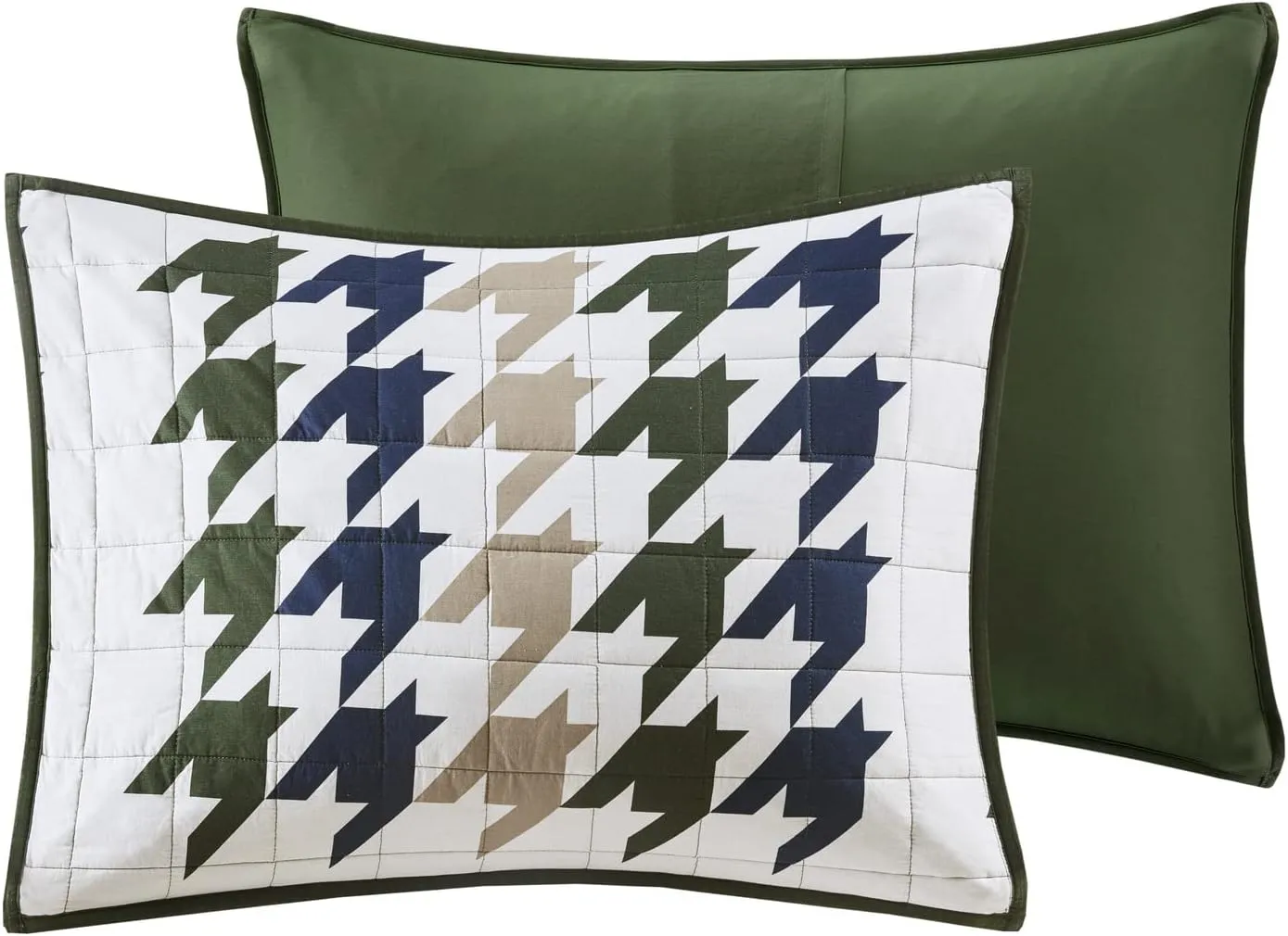 Woolrich Reversible Quilt Cabin Lifestyle Design - All Season, Breathable Coverlet Bedspread Bedding Set, Matching Shams, Oversized King/Cal King, Hudson Houndstooth Green 3 Piece