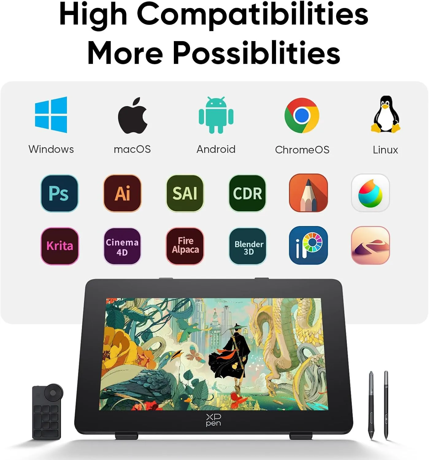 XPPen Artist Pro 24 Gen2 165hz Drawing Tablet with Screen, △E < 1 Graphic Tablet with Full Laminated AG Screen, Drawing Monitor with Dual 16384 Pen Pressure Battery-Free Stylus, Mini Keydial, 23.8"