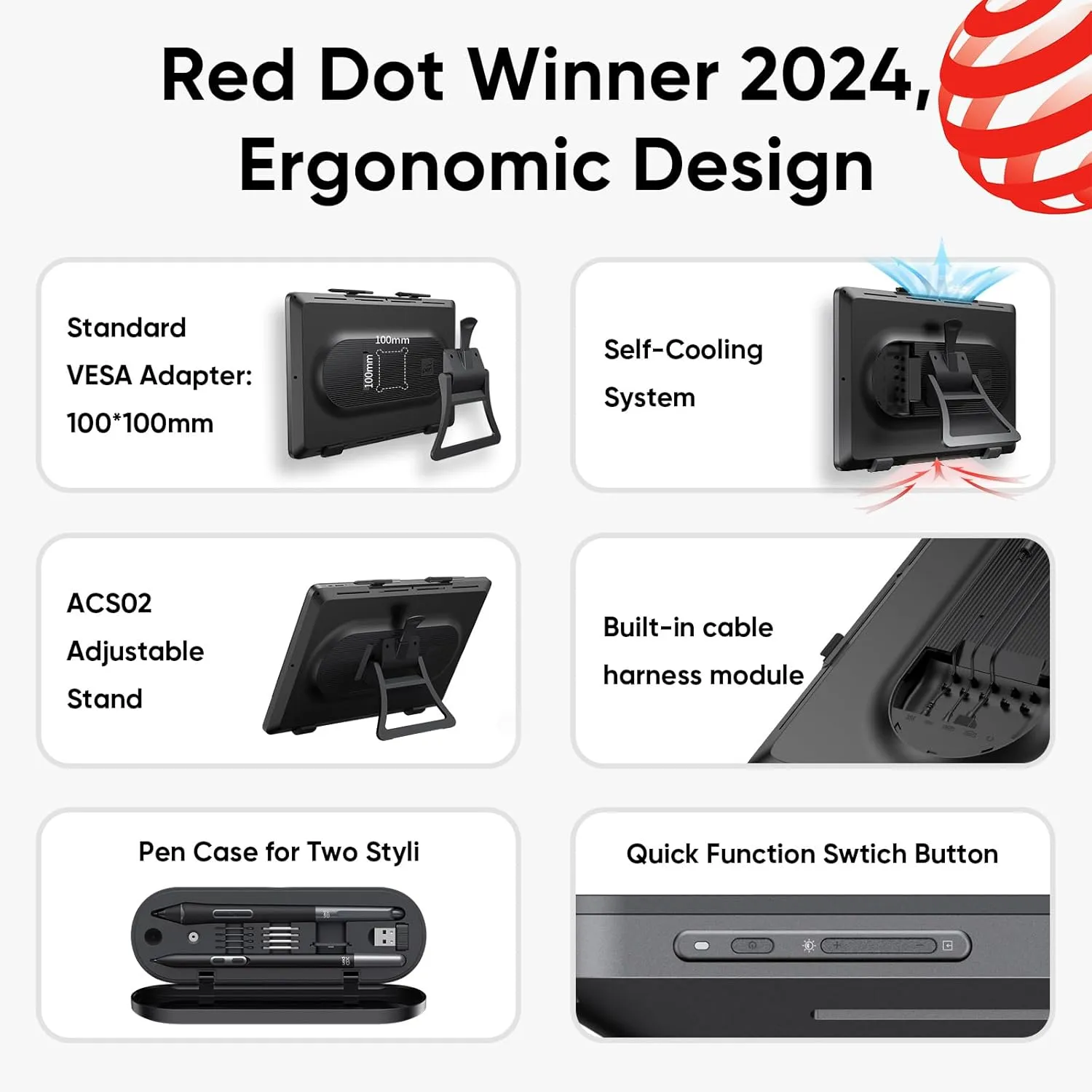 XPPen Artist Pro 24 Gen2 165hz Drawing Tablet with Screen, △E < 1 Graphic Tablet with Full Laminated AG Screen, Drawing Monitor with Dual 16384 Pen Pressure Battery-Free Stylus, Mini Keydial, 23.8"