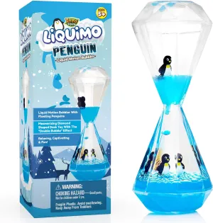 YoYa Toys Liquimo Penguin - Liquid Motion Bubbler for Kids and Adults - Penguin Theme - Satisfying Toys for Stress and Anxiety Relief - Fidget Toy Can Be Used as a Colorful Kitchen Timer