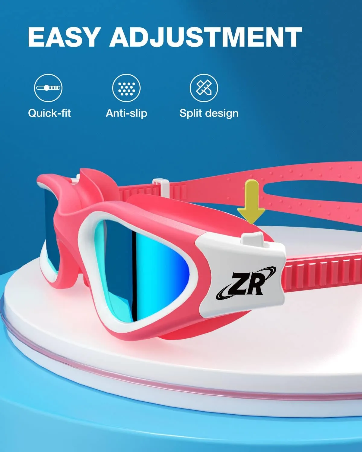 ZIONOR Kids Swim Goggles, G1 MINI UV Protection Anti-Fog Polarized Swimming Goggles for Age 6-14